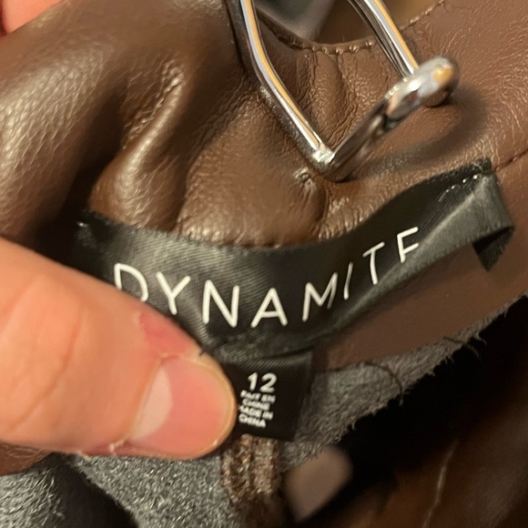 Dynamite brown leather pants - Picture 3 of 4